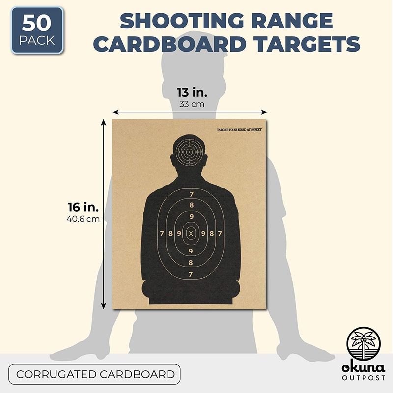 Cardboard Shooting Targets for Indoor Outdoor Range (13 x 16 in, 50 Pack)