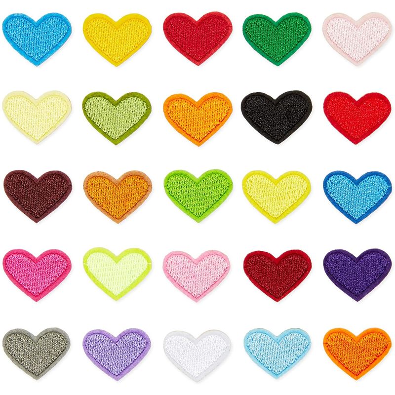  25 Pieces Rainbow Mermaid Heart Iron on Patches Kids