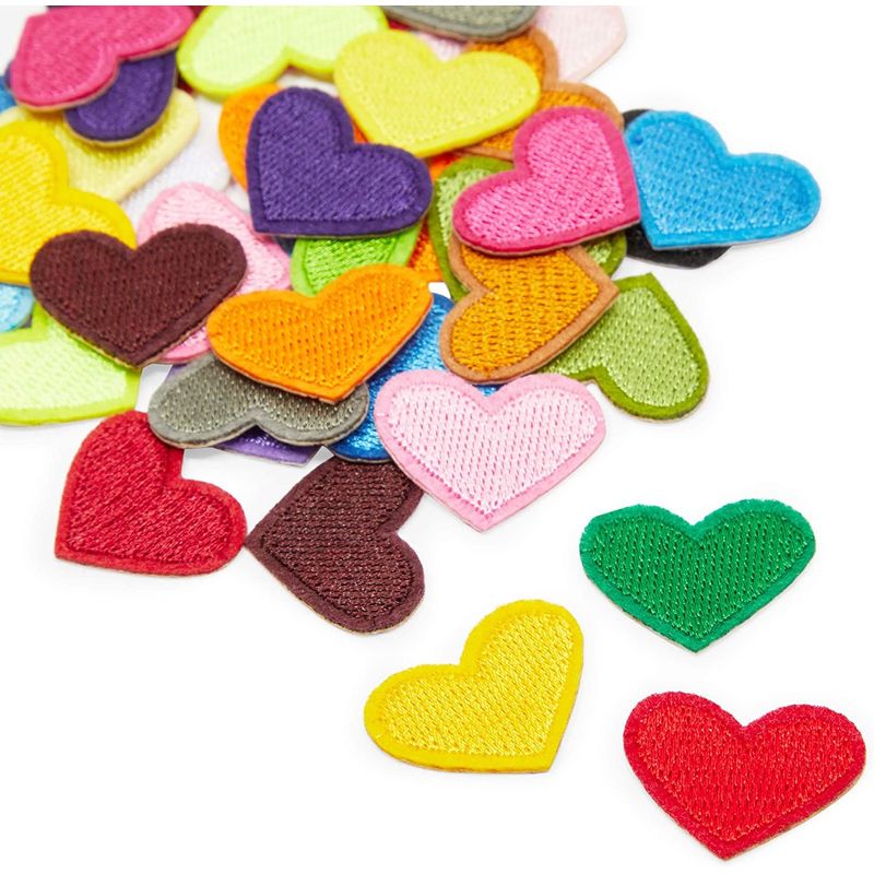10PCS Delicate Heart Patches Embroidered Sticker Iron On Patches