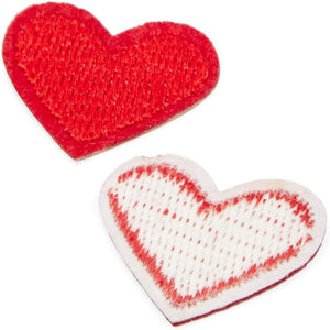 Mini Iron On Heart Patches, 25 Colors for Sewing, DIY Crafts (1 x