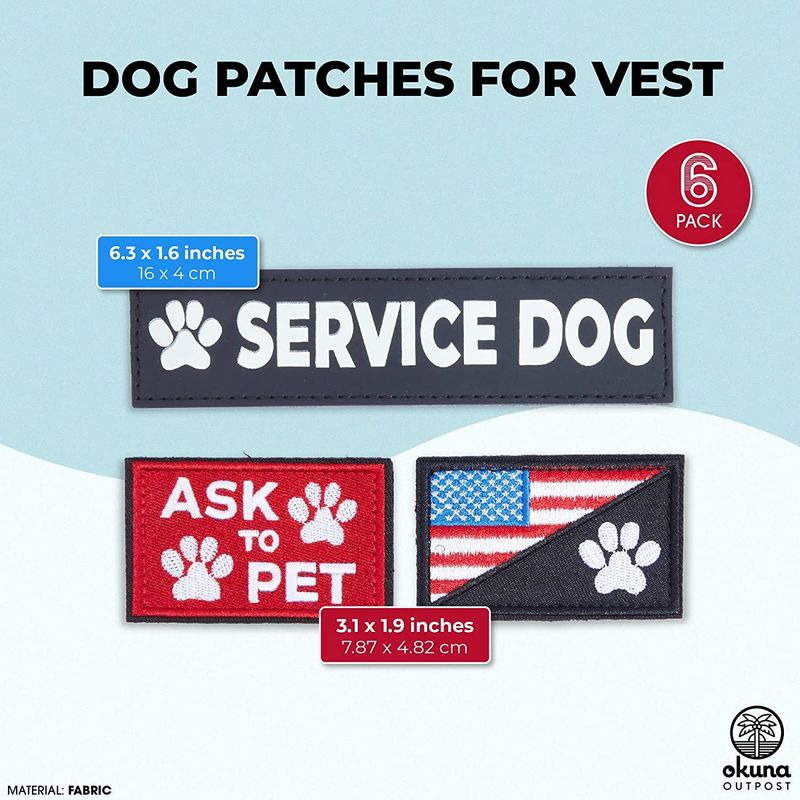 Service Dog Vest Patches, Ask to Pet Patch Set in 3 Designs (6 Pack) –  Okuna Outpost