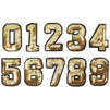 Iron-On Patches, Gold Sequin Numbers 0-9 for Sewing (2 Inches, 30 Pieces)