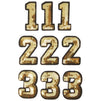 Iron-On Patches, Gold Sequin Numbers 0-9 for Sewing (2 Inches, 30 Pieces)
