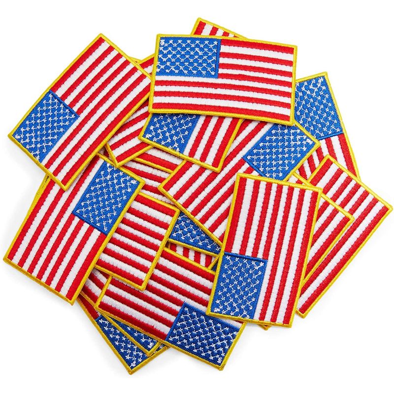 American Flag Patch, Patriotic USA Iron On Patches (3 x 0.6 x 1.9