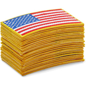American Flag Patch, Patriotic USA Iron On Patches (3 x 0.6 x 1.9 in, 24 Pack)