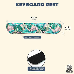 Wrist Support for Computer Keyboard, Tropical Palm Print Design (16.2 x 3.1 Inches)