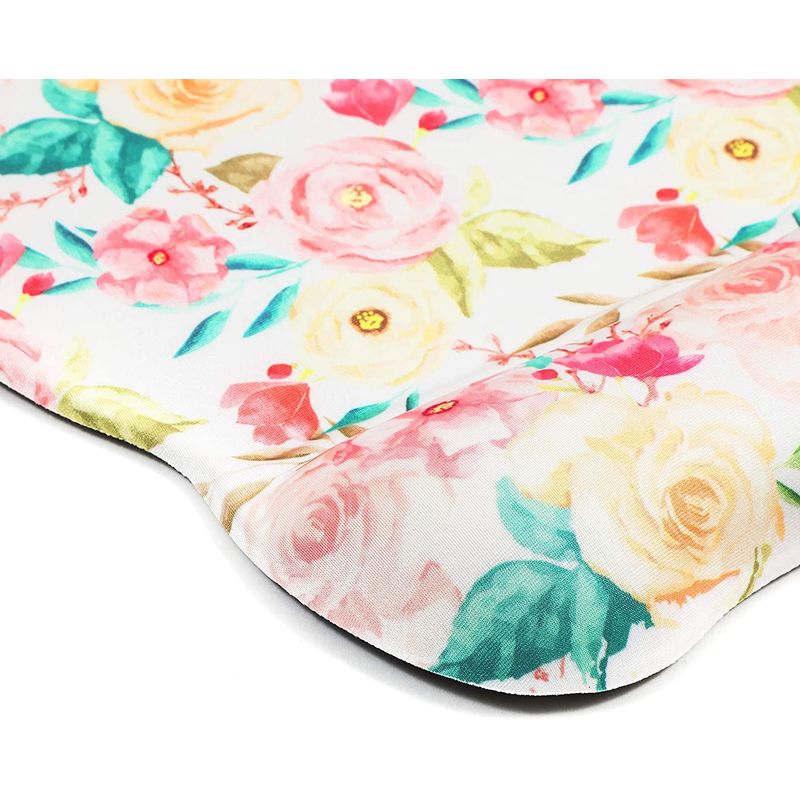 Floral Mouse Pad with Wrist Rest, Office Desk Accessory