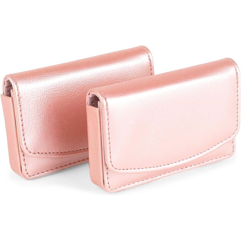 Rose Gold Magnetic Business Card Holders (4.15 x 2.75 in, 2 Pack)