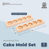 Wooden Moon Cake Tray for Baking, Dessert, DIY Soap (2.6 x 11.8 In, 2 Pack)