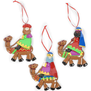 Three Kings Christmas Tree Ornaments, Clay Ornament (3 x 5.5 in, 3 Pack)