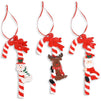Candy Cane Christmas Tree Ornaments, Clay Ornament (3 x 5.5 in, 3 Pack)