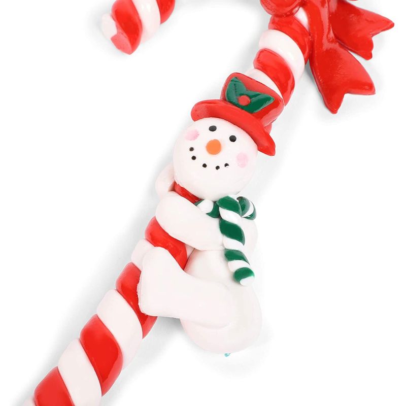 Candy Cane Christmas Tree Ornaments, Clay Ornament (3 x 5.5 in, 3 Pack)