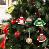 Ugly Sweater Christmas Tree Ornaments for Holiday Decorating (4.5 x 3 in, 3 Pack)