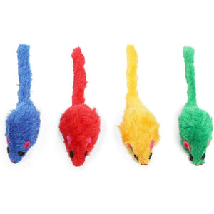 Okuna Outpost Cat Mice Toys, Colorful Mouse Rattles for Pets in 4 Colors (2 x 0.7 in, 60 Pieces)
