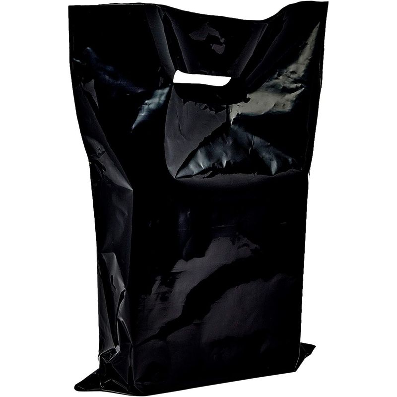Medium Black Dot Plastic Shopping Bags (100 pcs.)