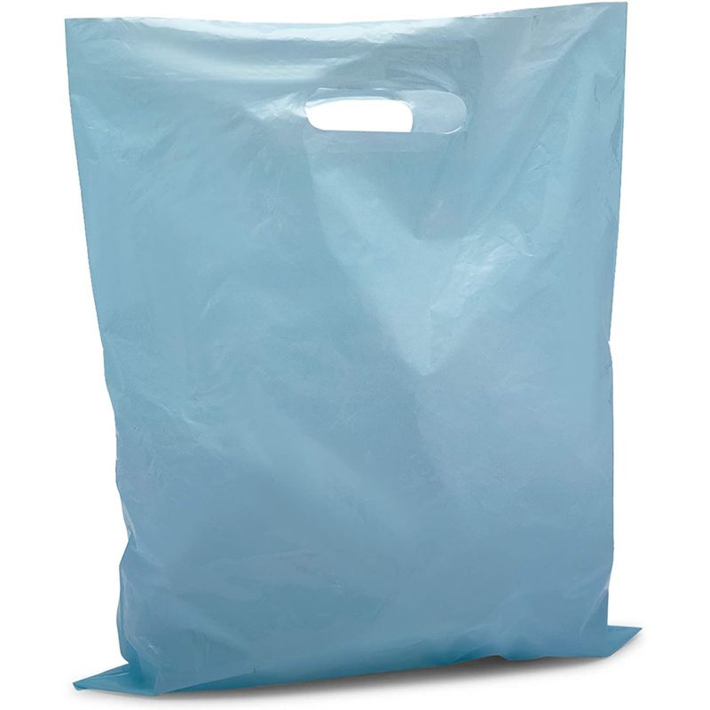 Plastic Shopping Bags for Merchandise, Die Cut Handles (Pastel, 12 x 15 in, 100 Pack)