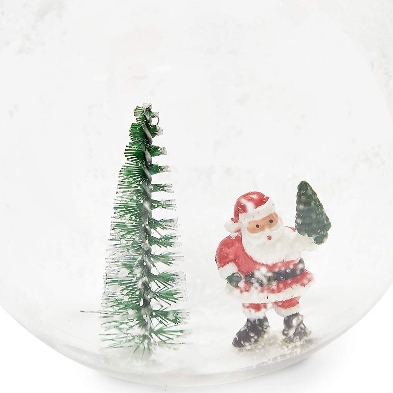 Clear Christmas Ball Ornaments, Santa Claus and Snowman (2.86 in, 2 Pack)