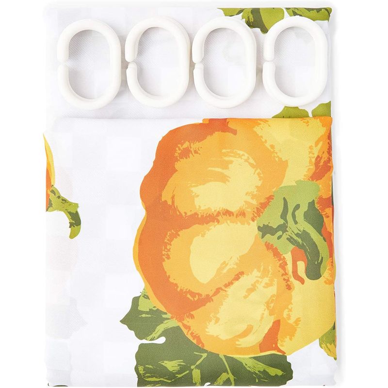Okuna Outpost Thanksgiving Shower Curtain Set with 12 Hooks (70 x 71 Inches)