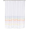 Okuna Outpost Striped Shower Curtain Set with 12 Hooks for Bathroom (70 x 71 Inches)