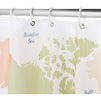 Okuna Outpost World Map Shower Curtain Set with 12 Hooks for Bathroom (70 x 71 Inches)