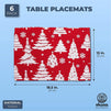 Okuna Outpost Christmas Tree Placemats for Dining Table, Holiday Party Decor (17.5 x 13 in, 6 Pack)