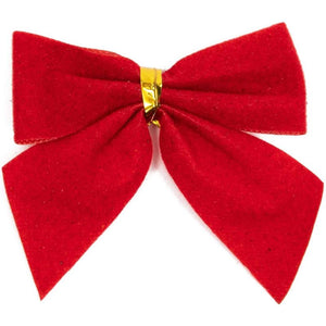 Okuna Outpost Red Velvet Christmas Bows for Decorations (2.1 x 2.1 in, 144 Pack)