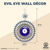 Evil Eye Wall Hanging, Turkish Amulet Decoration (Blue Glass, 5 Inches)