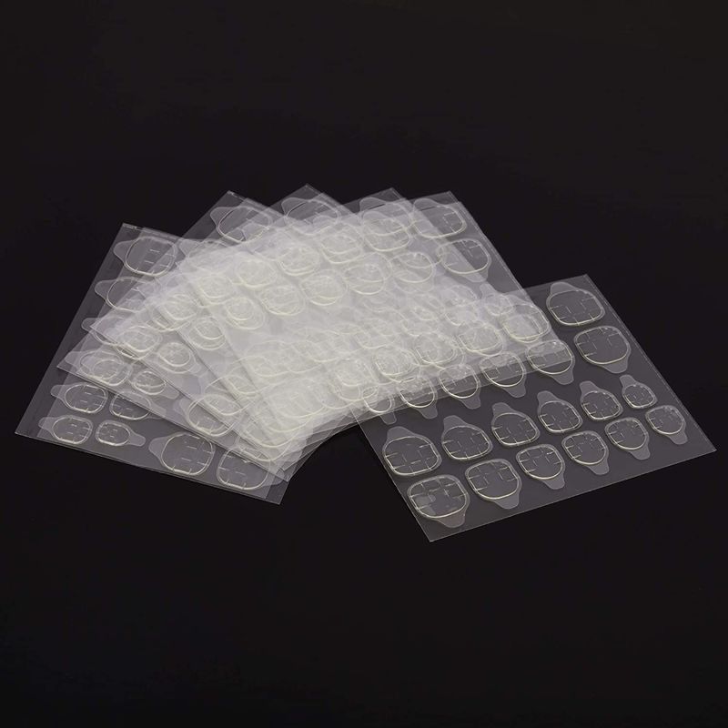 Manicure Nail Adhesive Tabs, Double Sided Glue (Clear, 55 Sheets)