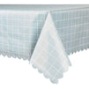 Vinyl Waterproof Tablecloth with Scalloped Edging, Light Green (54 x 54 Inches)