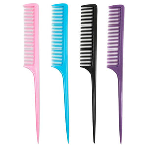 Rat Tail Teasing Combs for Women, 4 Colors (9 In, 20 Pack)
