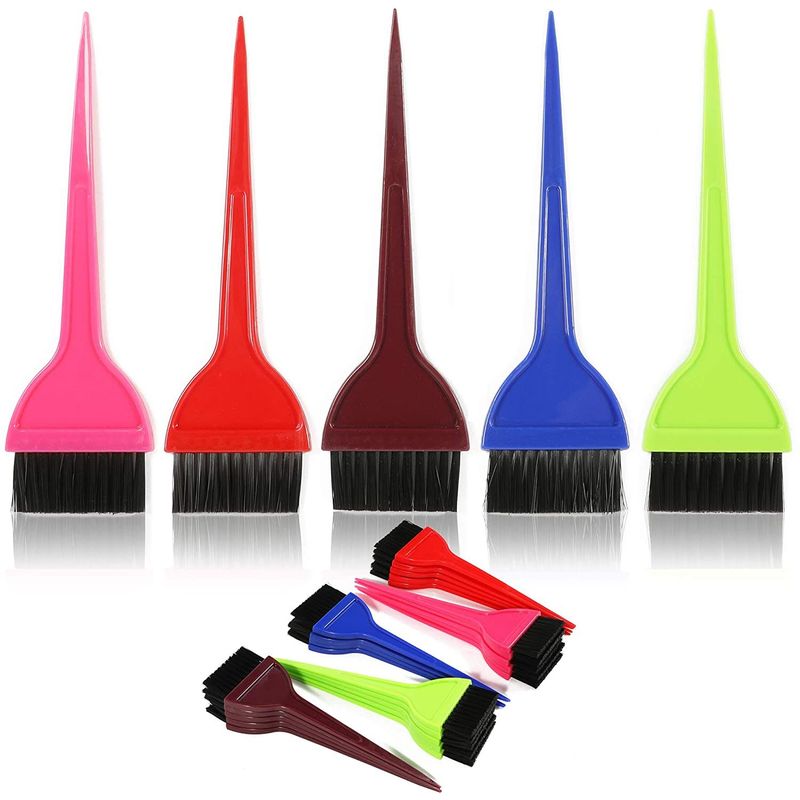 Hair Dye Brushes Set for Women, Salon Tools (5 Colors, 24 Pack)