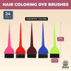 Hair Dye Brushes Set for Women, Salon Tools (5 Colors, 24 Pack)