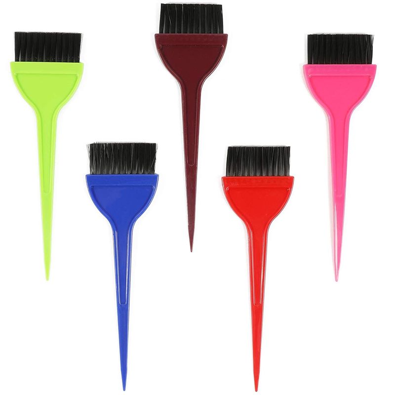 Hair Dye Brushes Set for Women, Salon Tools (5 Colors, 24 Pack)