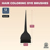 Hair Dye Coloring Tint Brush Applicator Salon Brushes (12 Pack, Black)