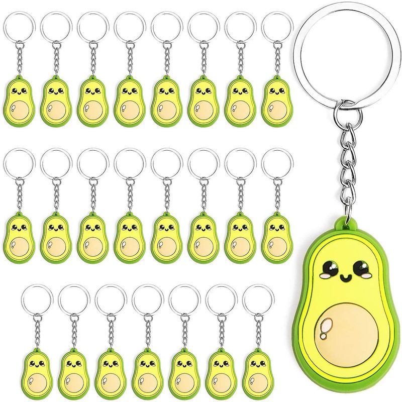 Avocado Keychain for Birthday Party Favors (1 x 3.5 Inches, 24 Pack)