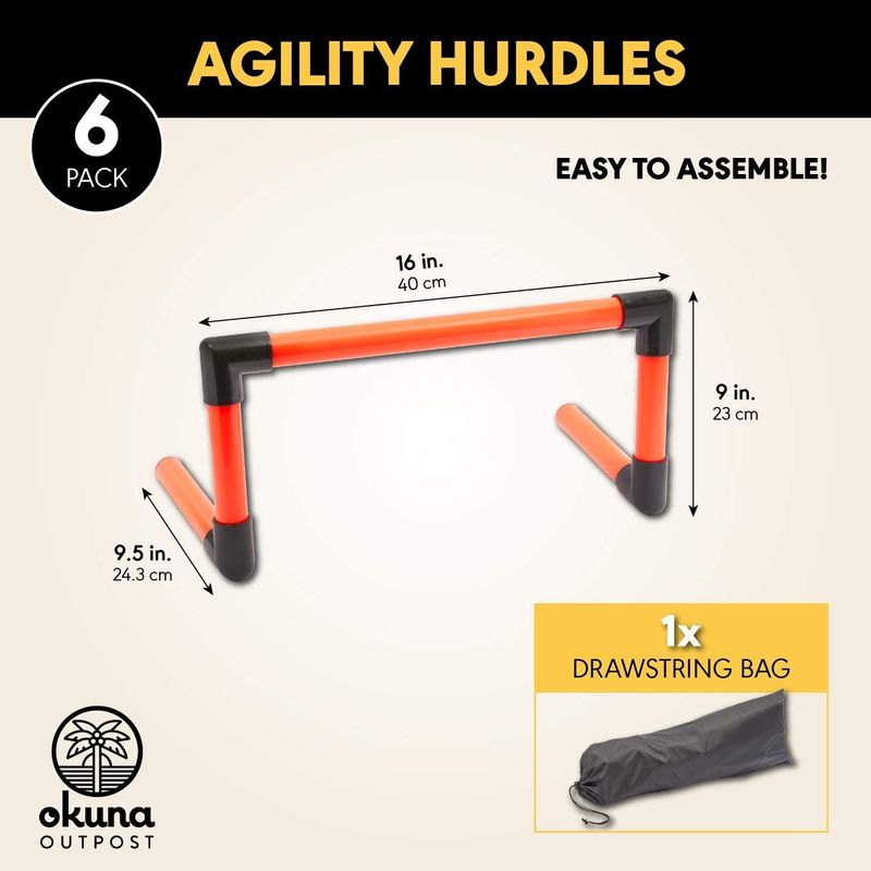 Agility Hurdles, Speed Training Set for Track and Field (9 Inches, 6 Pack)