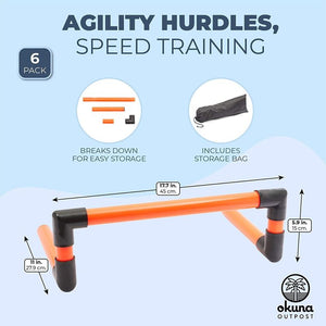 Agility Hurdles for Speed Training, Sports, Fitness (5.9 Inches, 6 Pack)