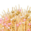 Pink, Gold, White Pearl Cocktail Picks, Bamboo Toothpicks (4.7 In, 150 Pack)