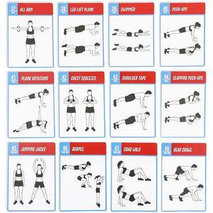 Okuna Outpost Bodyweight Exercise Cards for Workout Routine, Fitness Gift (3.5 x 5 in, 50 Pack)