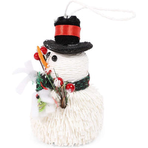 Christmas Tree Ornaments, Rustic Snowman Decorations (3 x 3 x 4.7 in, 2 Pack)