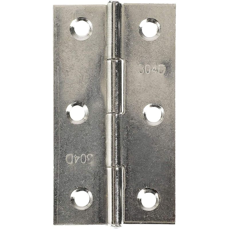 Stainless Steel 6 Hole Door Hinges with Screws (1.3 x 1.75 in, 30 Pack)