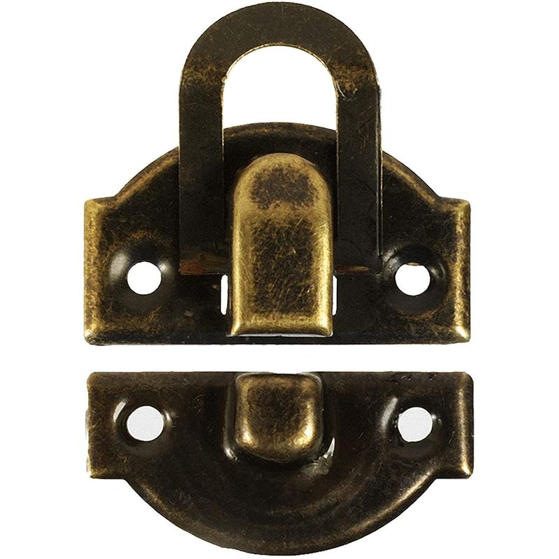 Antique Brass Hasp Lock, Box Toggle Latch with Extra Screws (50 Pack)