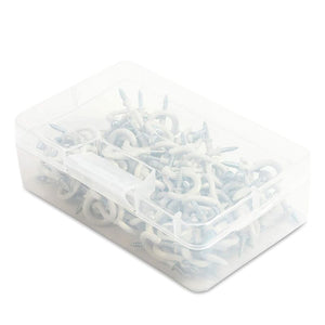 Vinyl Coated Screw-in Cup Hooks (White, 100 Pack)