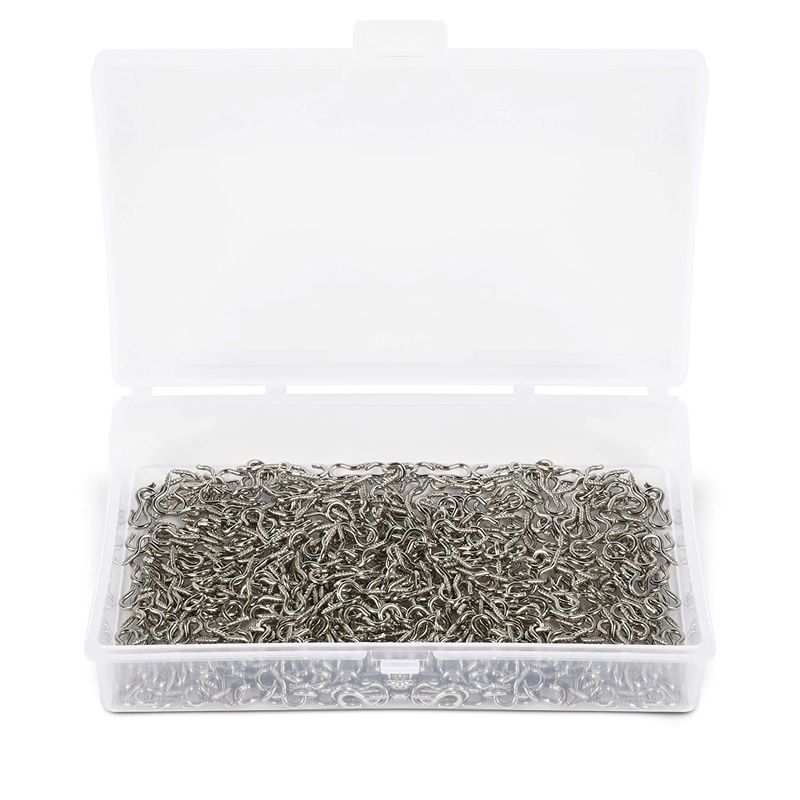 Silver Screw Eye Pins, Peg Hooks (10 x 4.5 mm, 500 Pack) – Okuna Outpost