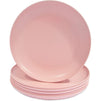 Wheat Straw Plates, Unbreakable Dinner Plate (Pink, 8 In, 6 Pack)