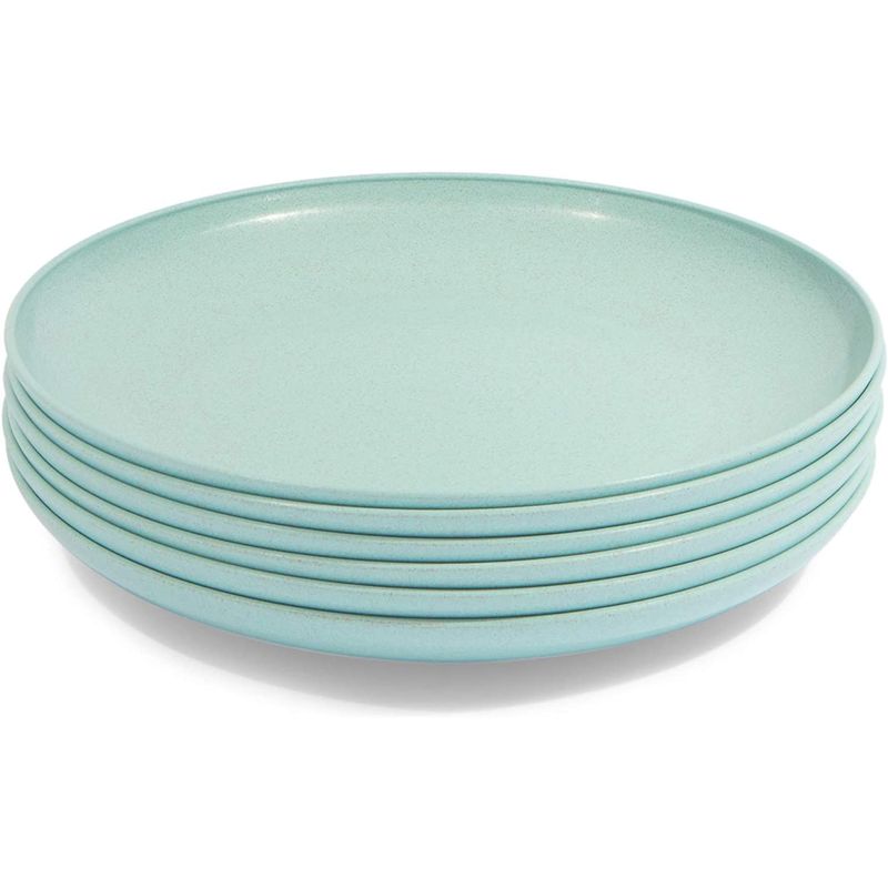 Wheat Straw Plates, Unbreakable Plate (Mint, 8 In, 6 Pack)