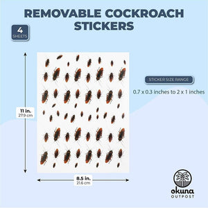Removable Cockroach Stickers for Pranks (4 Sheets)