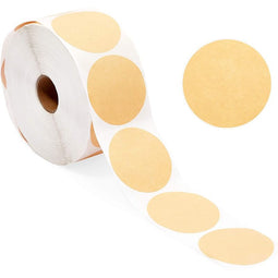 Round Kraft Labels, Circle Stickers Roll (2 Inches, 1000 Pieces)