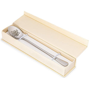 Engraved Stainless Steel Spoon with Gift Box, My Raw Batter Spoon (7.8 In)