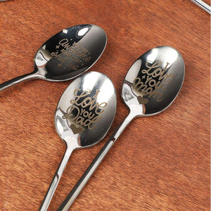 Stainless Steel Engraved Gift Spoon with Gift Box, I Love You Dad (7.8 In)